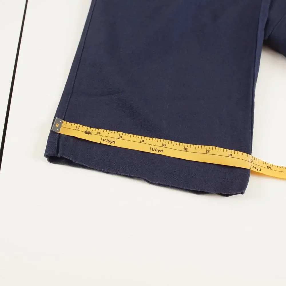Vintage Eddie Bauer High Waist Pleated Linen Cotton Blend Blue Pants Sz 40 x 30
